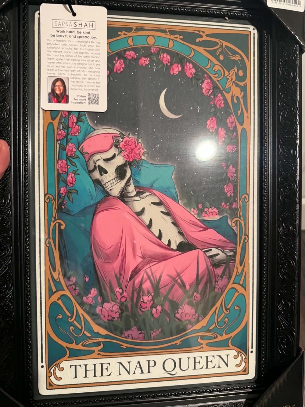 The Nap Queen Wall Art Poster — Pink & Teal by
